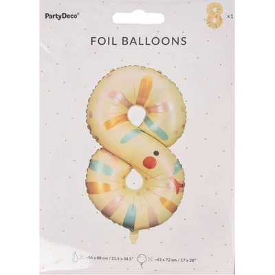 PartyDeco Fóliový balón číslo 8 had