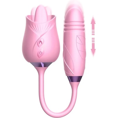 Martinella Double Tongue Cliris Stimulator and Thrusting Egg Pink
