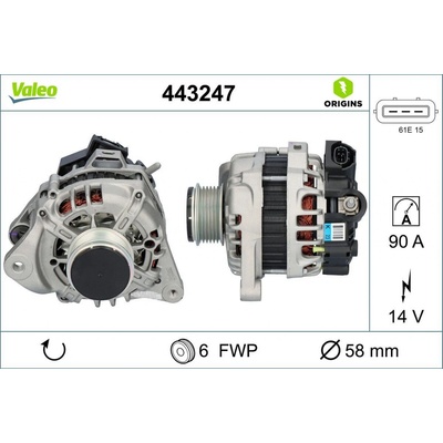 Alternátor VALEO 443247