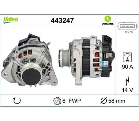 Alternátor VALEO 443247