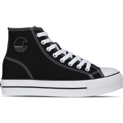 SoulCal Дамски високи кецове SoulCal Canvas High Top Platform Trainers Womens - Black/White