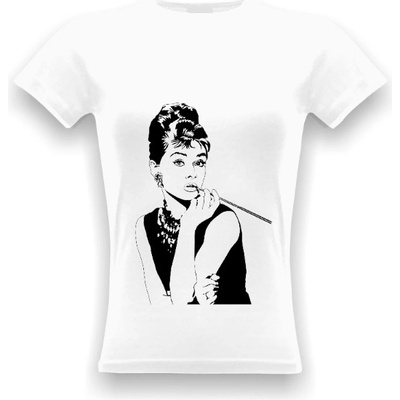 Tričko s potiskem Audrey Hepburn bílá – Zboží Dáma