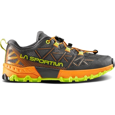 La Sportiva Детски маратонки La Sportiva Kid's Bushido II Trail running shoes - Carbon / Hawaiian Sun - размер 28 (EU) (702-2581-0114)