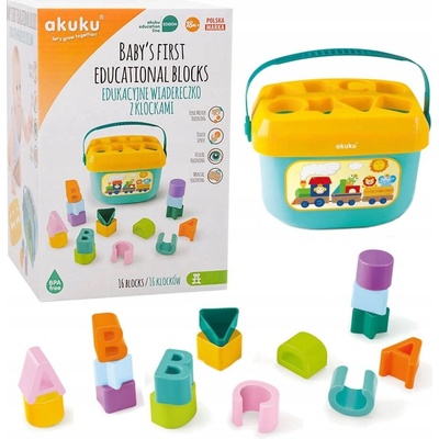 Akuku Edukačné vedierko s kockami 16 ks