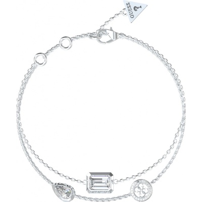 Guess dvojitý ocelový náramek se zirkony 4G Light JUBB05237JWRH