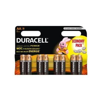 Duracell Алкални батерии DURACELL Basic - AA, 8 броя в опаковка, 15.00354