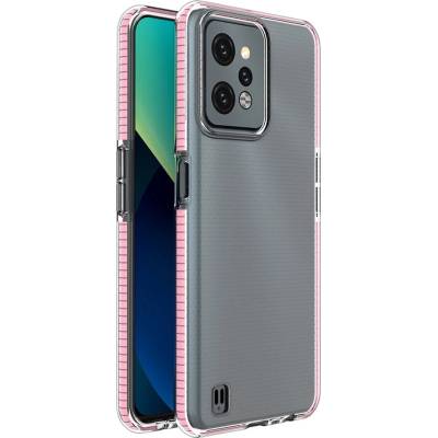 HQWear Силиконов кейс Spring Case за Realme C31, със светлорозова рамка (9145576265086)