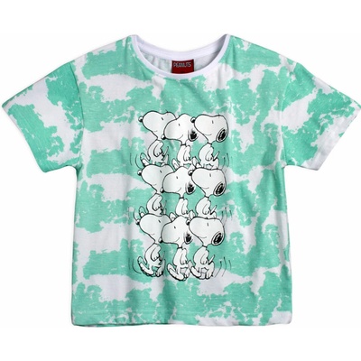 Dievčenský crop top Snoopy zelený