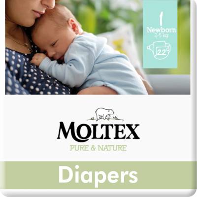 Moltex Pure & Nature Newborn Size 1 EKO 2 - 5 kg 22 ks