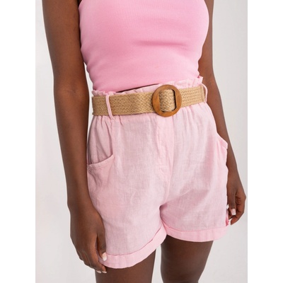 Italy Moda šortky s vysokým pasem -dhj-sn-2598.28x-light pink Světle růžové