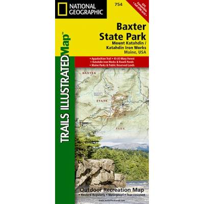 Baxter State Park Mount Katahdin národní park turistická mapa GPS komp. NGS