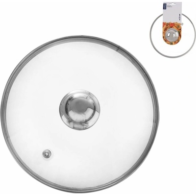 Orion Skleněná poklice 22 cm s nerezovým úchytem