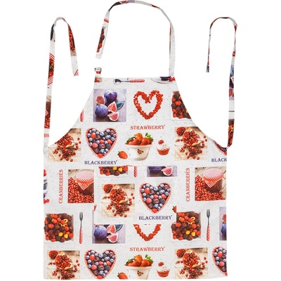 Tegatex Šitá zástěra dlouhá Ovoce se srdíčky