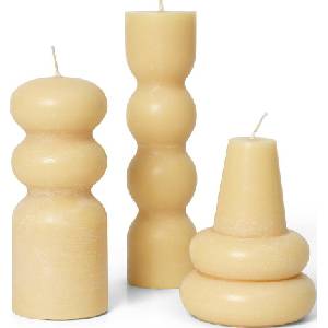 ferm LIVING Свещи Torno жълти 3 бр (1104266257)