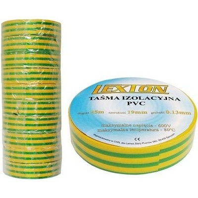 Lexton izolačná páska 19 mm x 10 m žlto-zelená LXSC041-ZZ