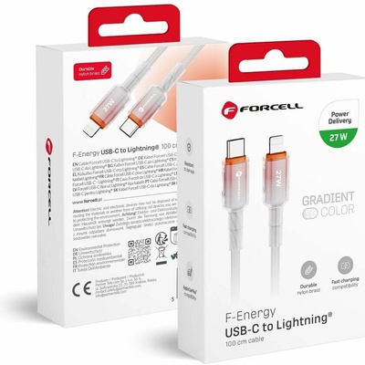 Forcell C356 typu C s bleskem Pd 3A 27W Gradient 1m bílý