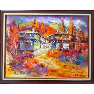  Есенен пейзаж с възрожденски къщи - magazinchetospoluka - 301,20 лв