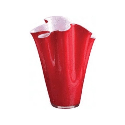 Váza WAIVA opálovo biela červená H30 cm
