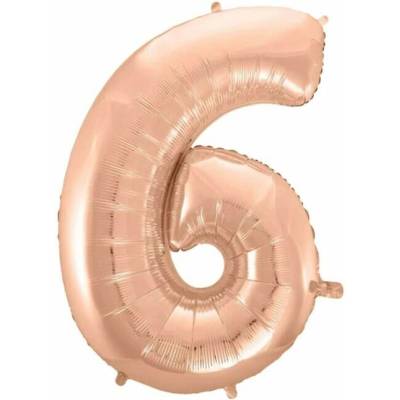 GoDan Číslice "6" rosegold 92cm fóliový balónek