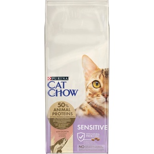 Cat Chow Sensitive Храна със сьомга 15 кг