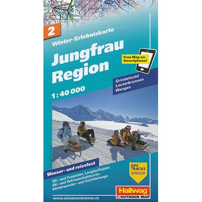 zimní mapa Jungfrau Region 1:40 t. laminovaná