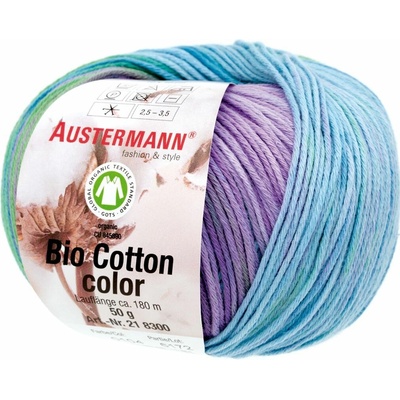 Austermann BIO COTTON COLOR - 100% organická bavlna - Ručně pletací příze Barva: 104 PROVENCE