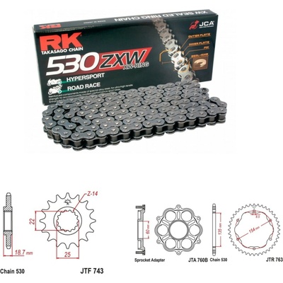 RK Racing Chain Řetězová sada Ducati 1260 Multistrada 18-22