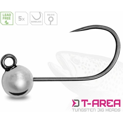 Delphin Jigové hlavičky Wolframové T-Area BL Stříbrné 5ks - vel.6 0,6g