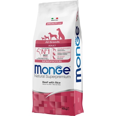 MONGE Dog Monoprotein Hovězí rýže 27/16 12 kg