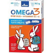 Vitar Kids Bob a Bobek Omega 3 rybí olej + vitaminy D3 + E 60 kapslí