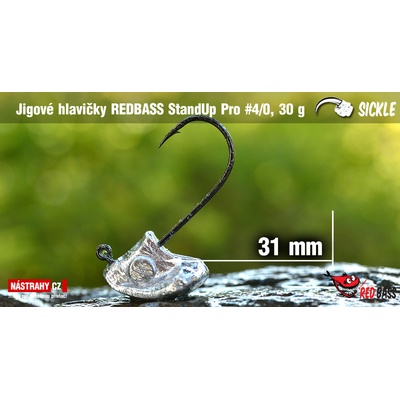 NASTRAHY.cz Neváznoucí jigová hlavička REDBASS StandUp Pro Sickle #4/0 36 mm 30 g 5 ks