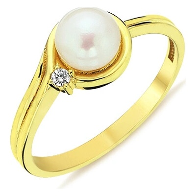 JVD Dámský zlatý prsten s perlou ZR0077SJ72 5858