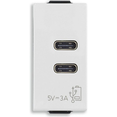Vimar 09292. cc c+c-usb захранване 5v 3a 1m бяло neve up (09292.cc)