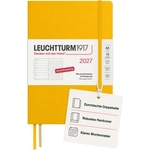Leuchtturm1917 Weekly Calendar 2027 Dotted Medium (A5) with Notebook - German Appointment Planner, Sunflower, January-December 2027, Weekly Overview on the Left + Notes Page on the Right - 400093 (400093)