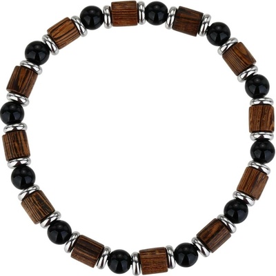 Jan Kos jewellery Ocelový náramek s hnědým zirkonem STA-6907