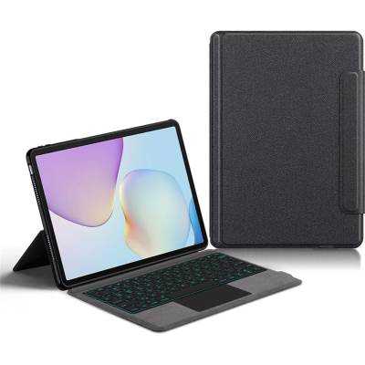 Huawei За Huawei MatePad 11.5 (2026) Кожен Калъф с Bluetooth Клавиатура, Тъчпад и Подсветка - Черен