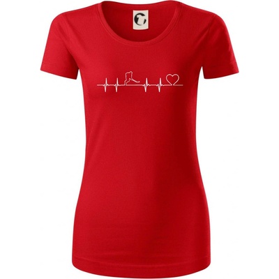 Hokejový hráč EKG Dámské triko z organické bavlny Červená