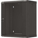 Lanberg Комуникационен шкаф Lanberg Rack Cabinet, 19" wall-mount 12U/540x350 (flat pack) with glass door, Black (WF03-5312-10B)