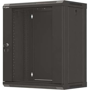 Lanberg Комуникационен шкаф Lanberg Rack Cabinet, 19" wall-mount 12U/540x350 (flat pack) with glass door, Black (WF03-5312-10B)