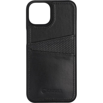 Krusell Гръб Krusell Leather CardCover за Iphone 14 Plus - Черен (7394090626657)