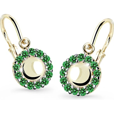 Cutie Jewellery zlaté detské náušnice C2750-10-X-1 zelená