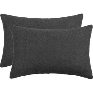 vidaXL Калъфка за възглавница 2 pcs HEERLEN Тъмносиво 30 x 50 cm Букле (907779)