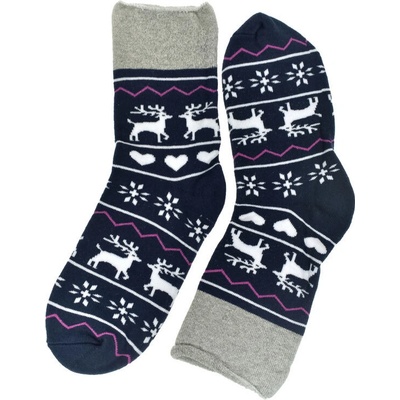 Vianočné spandex termo ponožky WinterJoy s motívom sobov