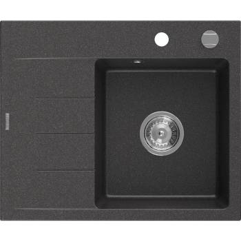 Mexen Ben гранитна мивка с една камера с отцедник, дясна 600 x 500 мм, черна на (6523605000-76)