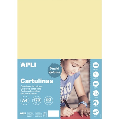 APLI Barevný papír 170 g A4 50 listů vanilkový