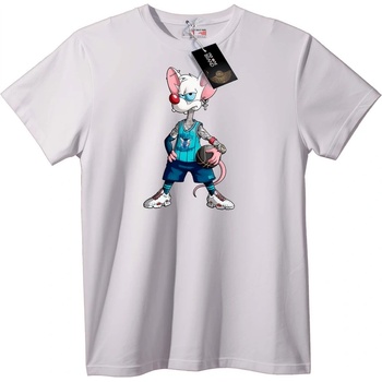 NOONEBRAND Тениска Карикатурна Баскетболна Мишка - L, White