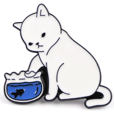Stoklasa brož odznak kočka 1 bílá