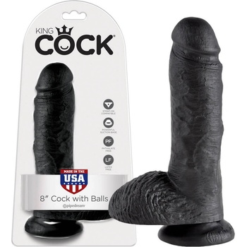 King Cock 8 testicle dildo 20 cm black
