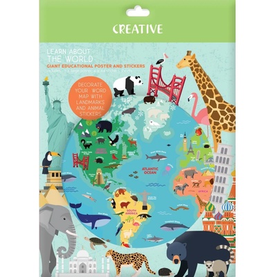 EUROCOM Комплект плакат със стикери Creative, World (34879-А-WORLD)