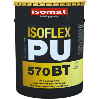 ISOMAT ISOFLEX-PU 570 BT - Tekutá, polyuretán-bitúmenová hydroizolácia Farba: Čierna, Hmotnosť: 23 kg